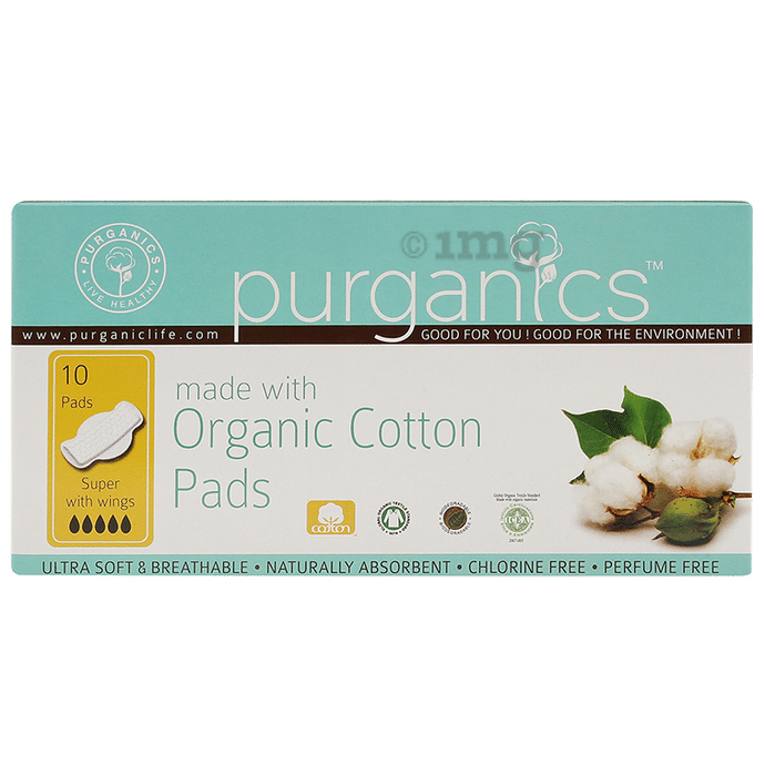 Purganics Organic Cotton Pads Super Flow