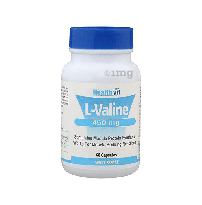 HealthVit L- Valine 450mg Capsules For Muscle Building Reaction