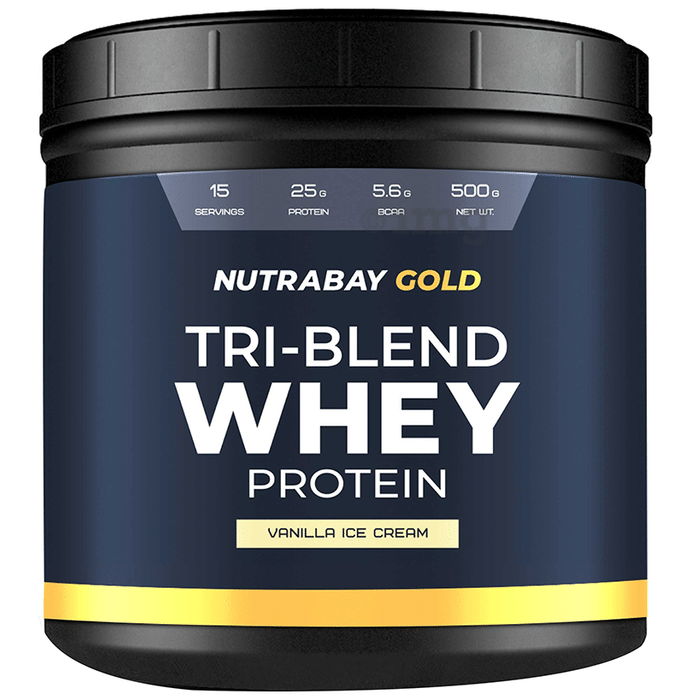Nutrabay Gold Tri-Blend Whey Protein Vanilla Icecream