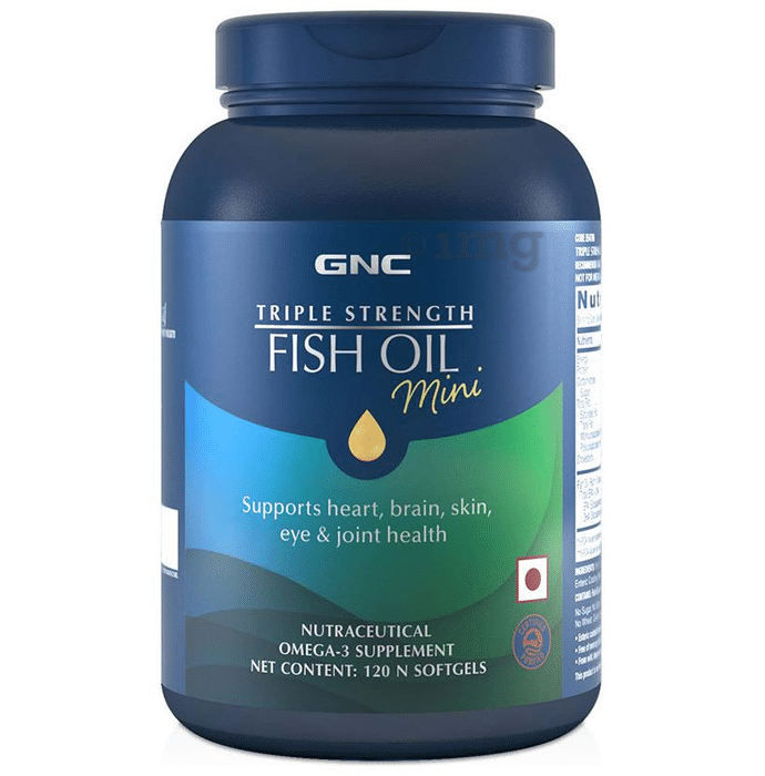 GNC Triple Strength Fish Oil Mini Softgels | With Omega-3 for Heart, Brain, Skin, Eye & Joint Health