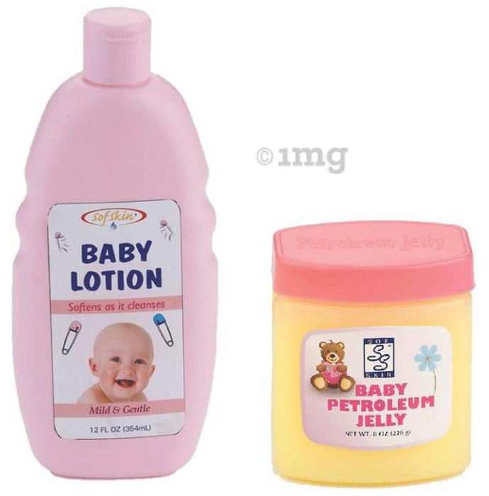 Sofskin Combo Pack of Baby Lotion 350ml and Baby Petroleum Jelly 226gm