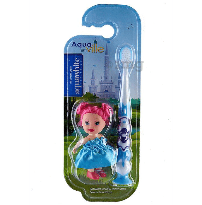 Aquawhite Aqua Ville Toothbrush Blue with Doll Toy