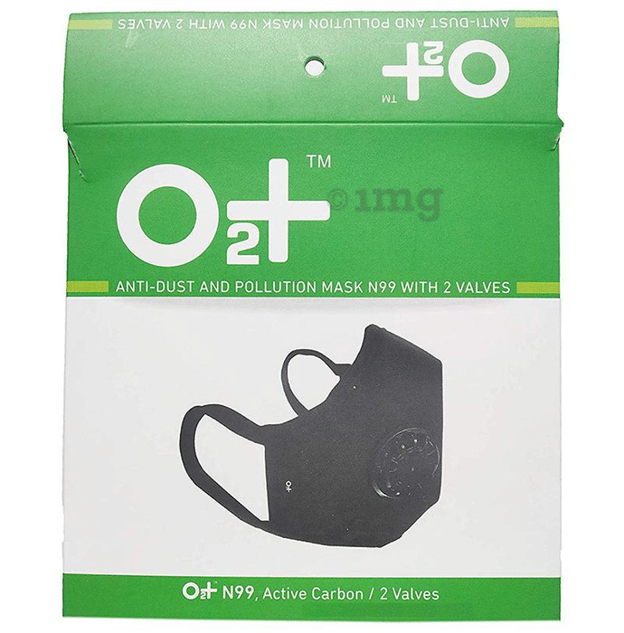 O2+ Electro Reusable Anti Pollution Mask with N99 Active Carbon Grade Filter Medium