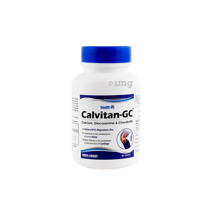 HealthVit Calvitan-GC with Calcium, Glucosamine & Chondroitin for Healthy Bones & Cartilage | Tablet