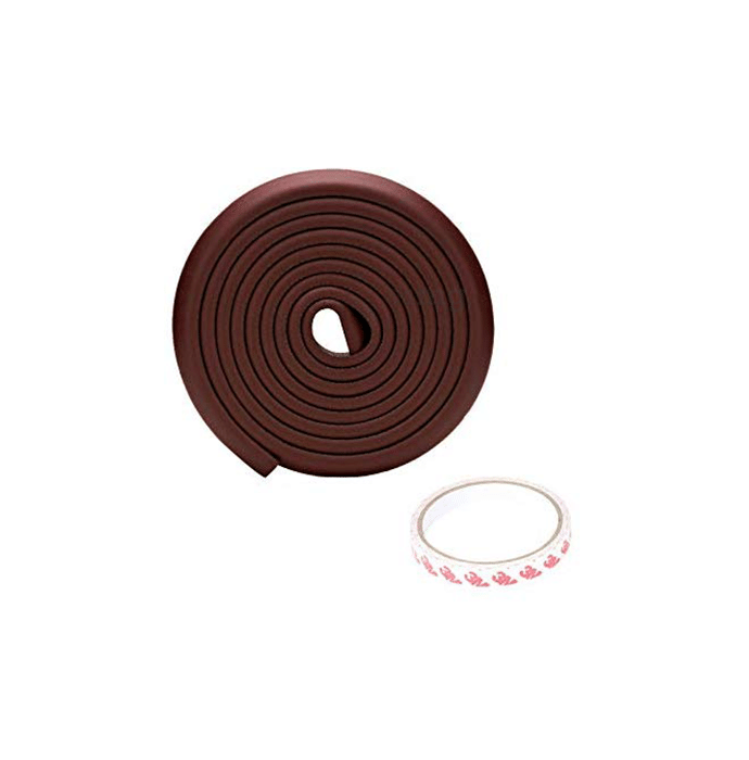 Safe-O-Kid Unique High Density L-Shaped 5mtr Long 1 Edge Guard Strip with 4 Corners Brown