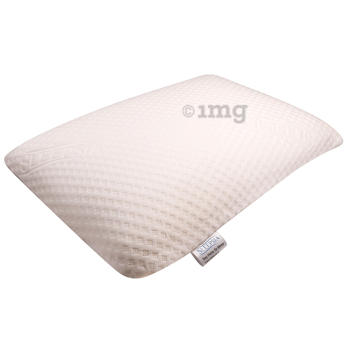 Sleepsia Standard Memory Foam Infused Gel Pillow Medium Embossed White Fabric