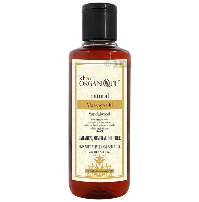 Khadi Organique Natural Massage Oil Paraben/Mineral Oil Free Sandalwood