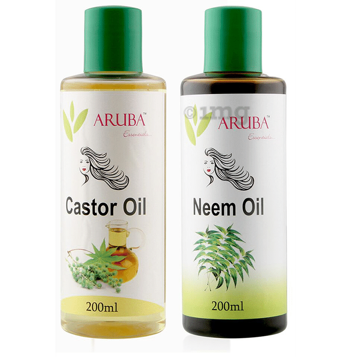 Aruba Essentials Combo Pack of Castor Oil & Neem Oil (200ml Each)