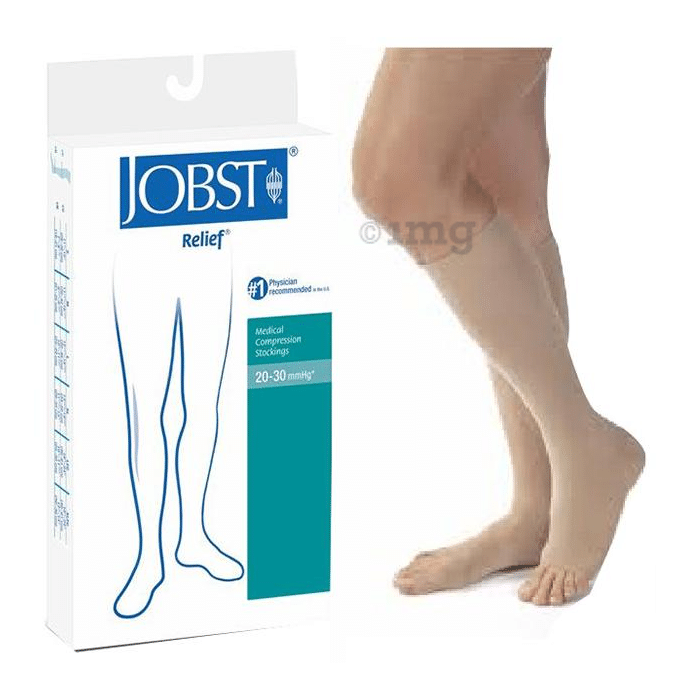 Jobst Relief CCL2 AD Below Knee Medical Compression Stockings Medium Beige