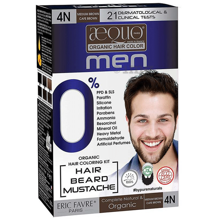 Aequo Organic Hair Color Men Medium Brown 4N