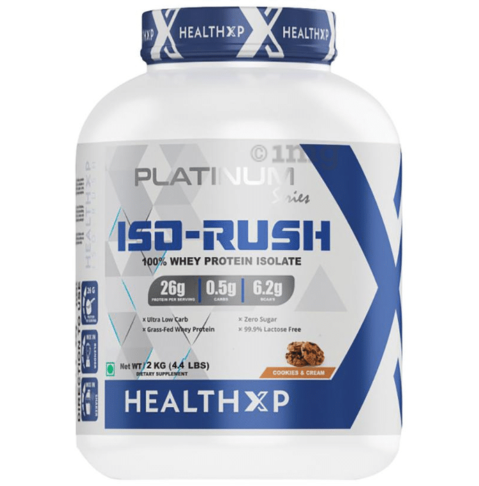 HealthXP Iso-Rush 100% Whey Protein Isolate Cookies & Cream