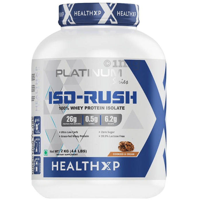 HealthXP Iso-Rush 100% Whey Protein Isolate Cookies & Cream