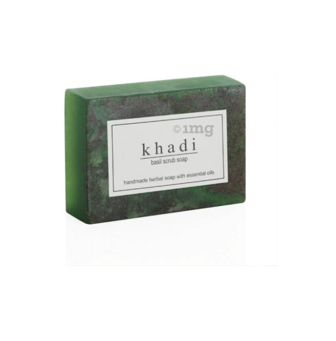Khadi Herbal Basil Scrub Soap