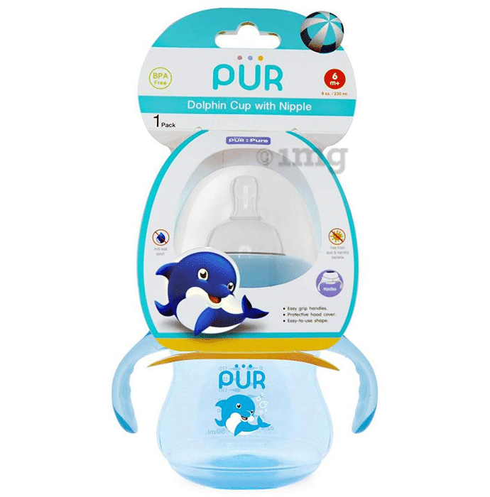 Pur Dolphin Cup with Nipple Blue