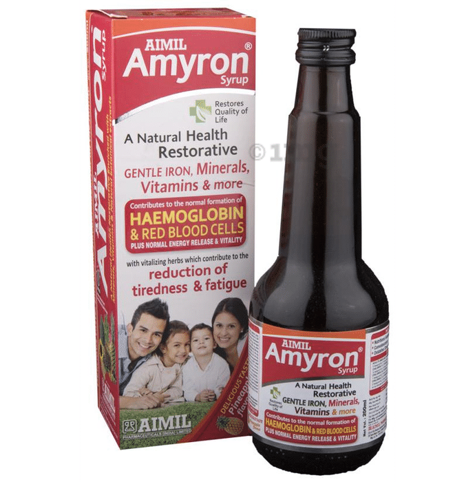 Aimil Amyron Syrup | Promotes Haemoglobin Formation, Reduces Tiredness & Fatigue