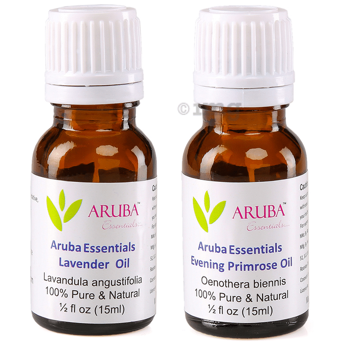Aruba Essentials Combo Pack of Lavender Oil & Evening Primrose Oil (15ml Each)