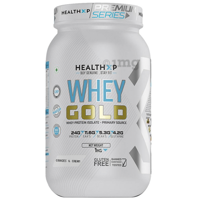 HealthXP Whey Gold Whey Protein Isolate Powder Cookies & Cream