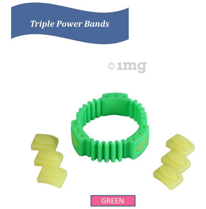 Safe-O-Kid Triple Power Anti-Mosquito Band with 6 Refills and Free 6 Anti Mosquito Patches / Stickers Green