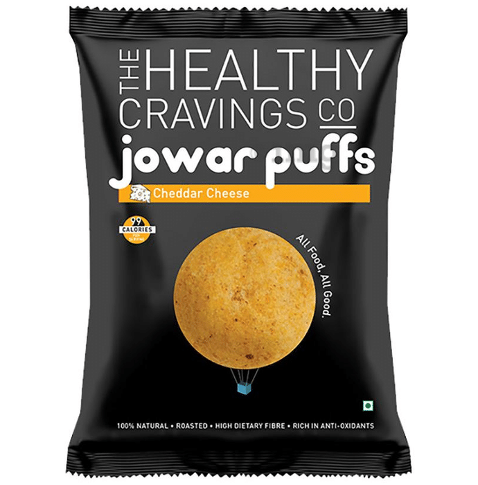 The Healthy Cravings Co Roasted Jowar Puffs (50gm Each) Cheddar Cheese