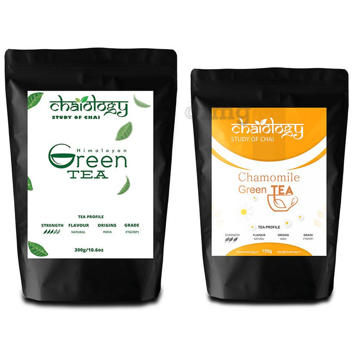 Chaiology Combo Pack of Himalayan Green Tea 300gm and Chamomile Green Tea 150gm