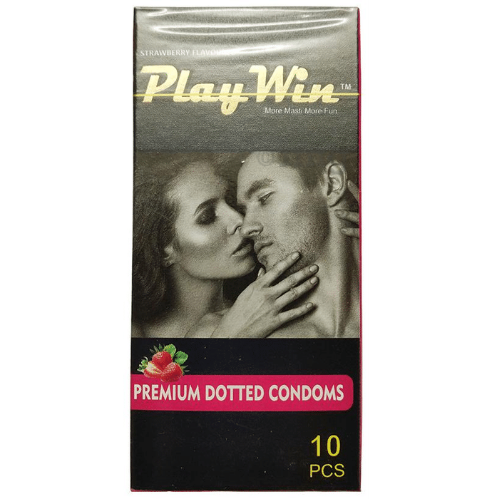 Play Win Premium Dotted Condom Strawberry