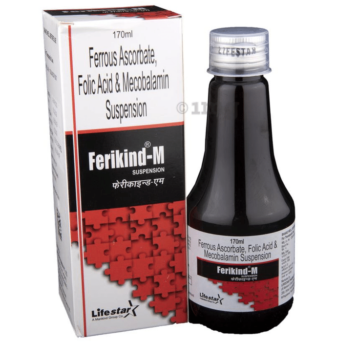 Ferikind-M Suspension with Ferrous Ascorbate, Folic Acid & Mecobalamin