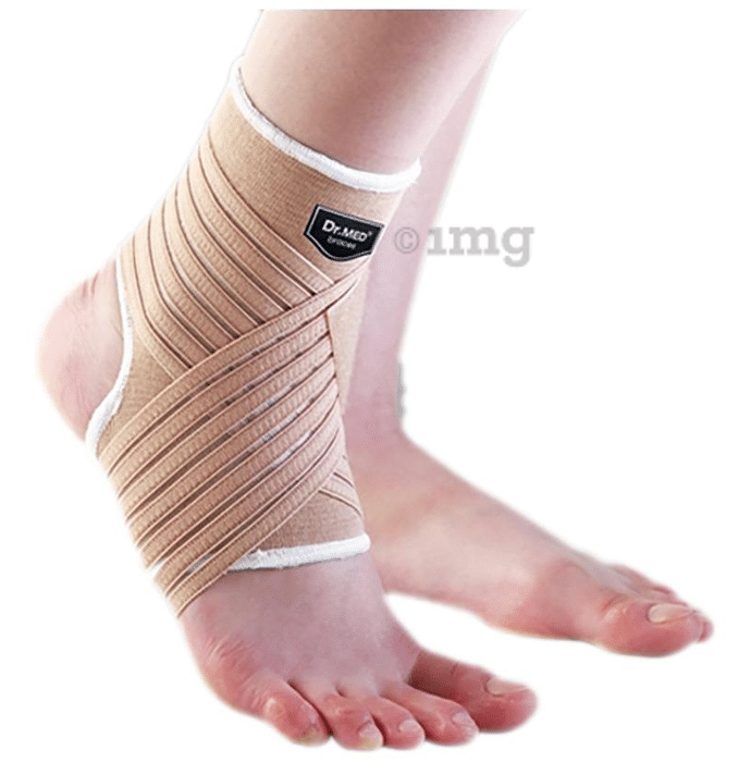 Dr MED Elastic Ankle Support with Adjustable Strap DR-A009 Large Beige