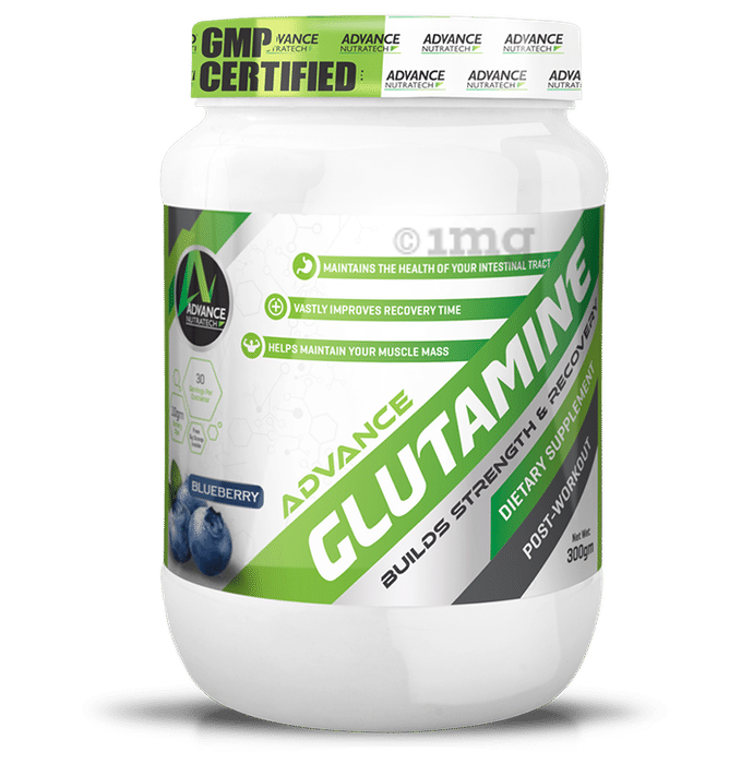 Advance Nutratech Glutamine Supplement Powder Blueberry