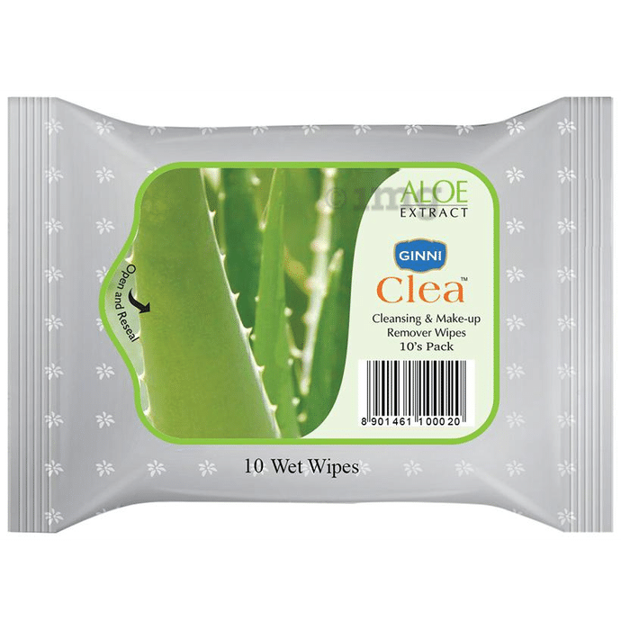 Ginni Clea Cleansing & Make-Up Remover Wipes Aloe Extract