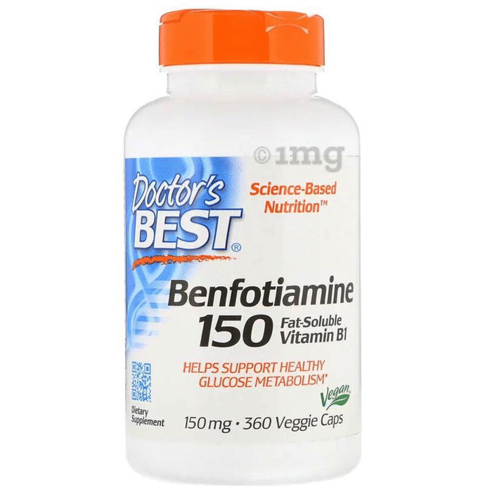 Doctor's Best Benfotiamine 150 with Benfopure Veggie Capsule | For Glucose Metabolism