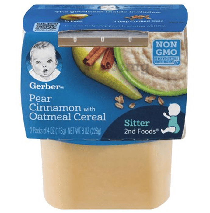 Gerber Sitter 2nd Food (113gm Each) Pear Cinnamon with Oatmeal Cereal