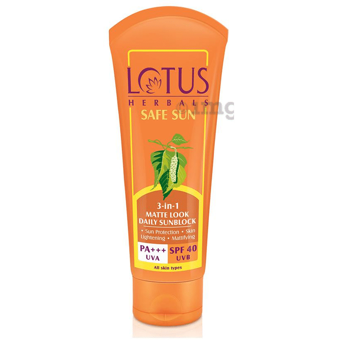 Lotus Herbals Safe Sun 3-in-1 Matte Look Daily Sun Block PA+++ SPF 40