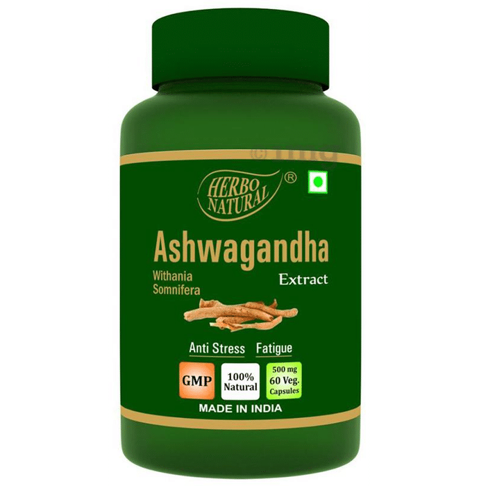 Herbo Natural Ashwagandha (Withania Somnifera) Extract  500mg Veg Capsule