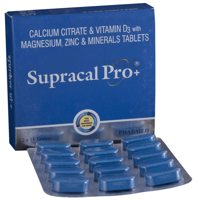 Supracal Pro+ Tablet with Calcium, Vitamin D3, Magnesium, Zinc & Minerals Tablet