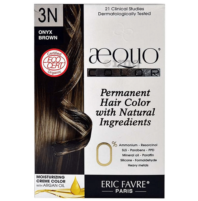 Aequo Permanent Hair Color with Natural Ingreidents Onyx Brown 3N