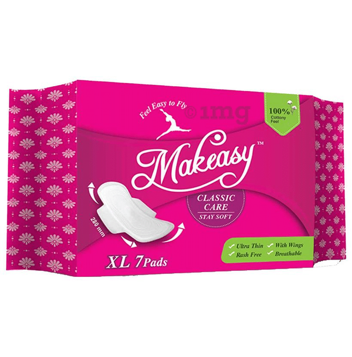 Makeasy Classic Care Cottony Feel Sanitary Pads XL Pack of 6
