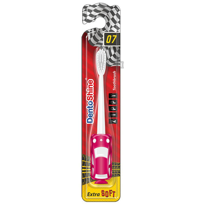 DentoShine Pink Extra Soft Zippy Toothbrush for Kids