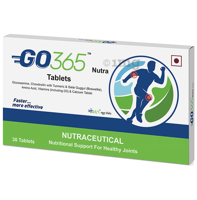 Go 365 Nutra with Glucosamine, Turmeric, Calcium & Vitamin D3 | For Joint Health Tablet