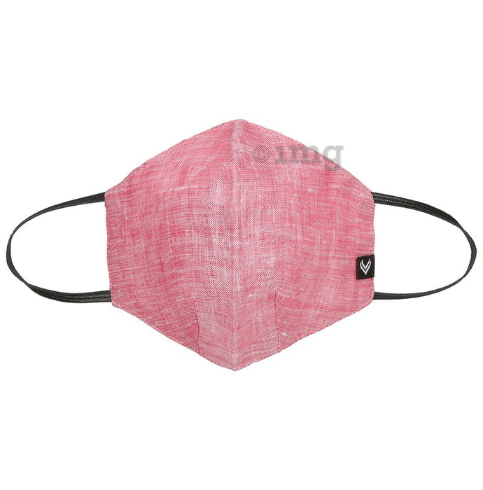 Linen Club 3 Layered Reusable Outdoor Protection Mask Red R6