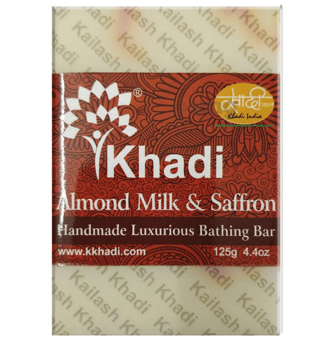 Khadi India Almond Milk & Saffron Handmade Luxurious Bathing Bar