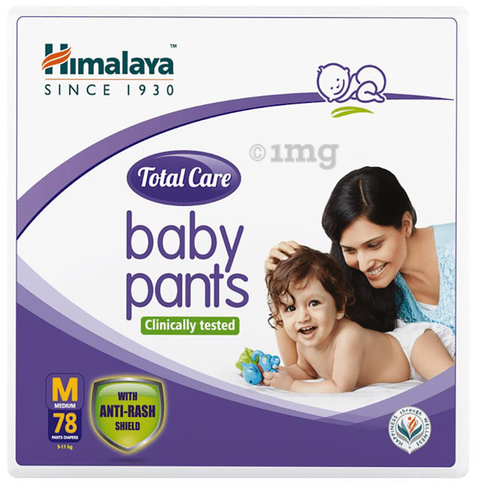 Himalaya Total Care Baby Pants | With Anti-Rash Shield & Wetness Indicator | Size Medium