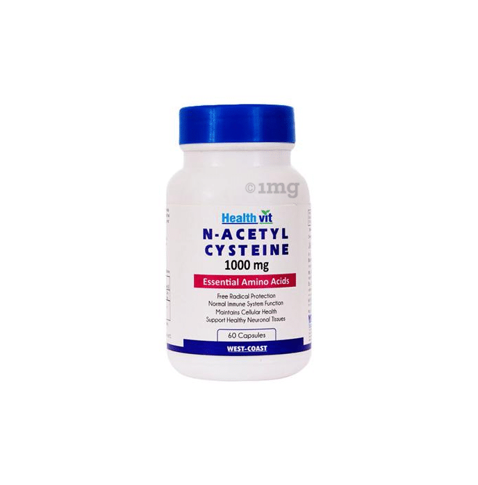 HealthVit N- Acetyl Cysteine (NAC) Liver & Antioxidant Support 1000mg Capsule