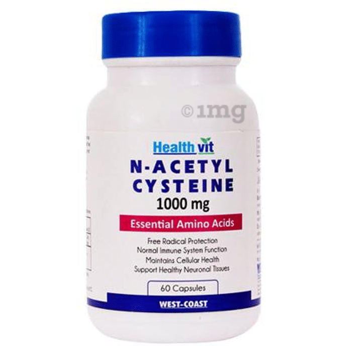 HealthVit N- Acetyl Cysteine (NAC) Liver & Antioxidant Support 1000mg Capsule