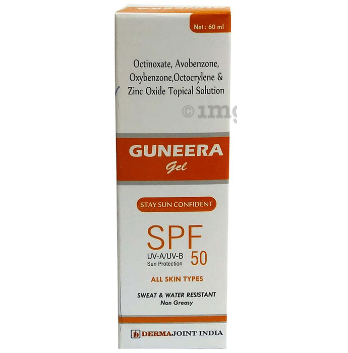 Guneera SPF 50 Sunscreen Gel with UVA/UVB Sun Protection | All Skin Types | Sweat & Water-Resistant