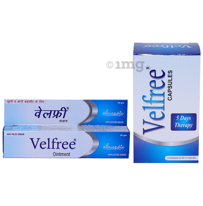 Alnavedic Pack Combo Pack of Velfree Ointment 30gm and Velfree 35 Capsules