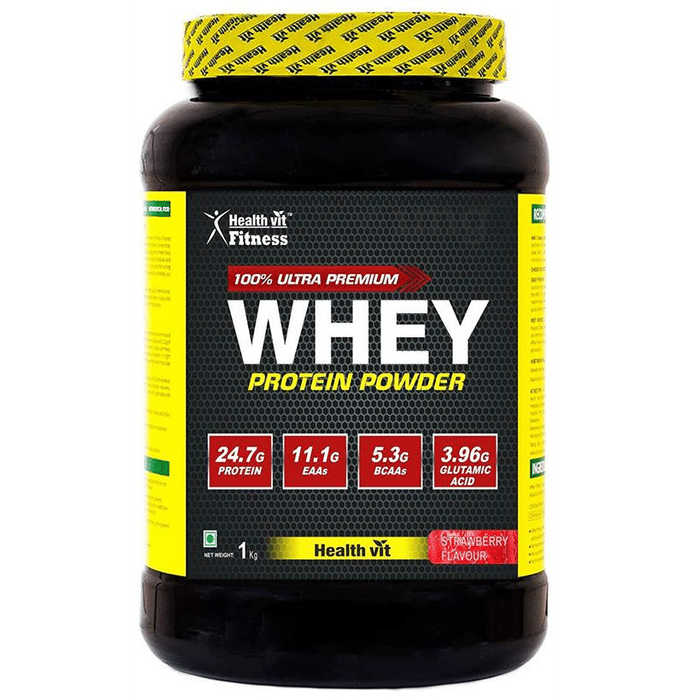 HealthVit 100% Ultra Premium Whey Protein Powder Strawberry