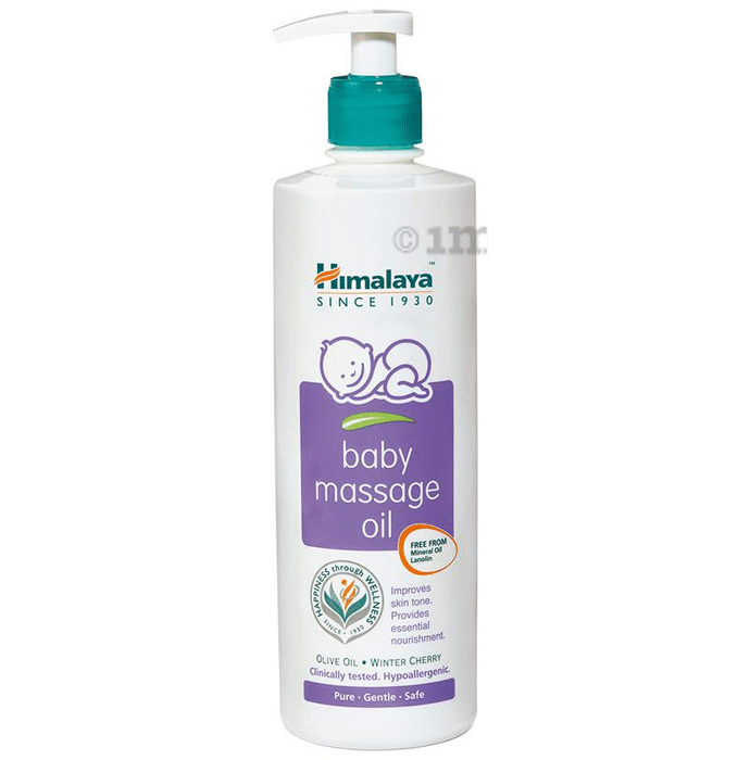 Himalaya Baby Massage Oil with Olive Oil & Winter Cherry | Improves Skin Tone | Pure, Gentle & Safe