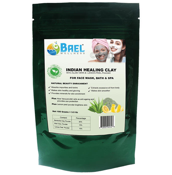 Bael Wellness Indian Healing Clay with Aloe Vera & Lemon Peel Powder