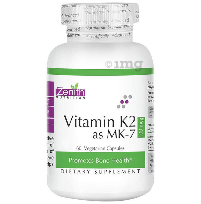 Zenith Nutrition Vitamin K2 AS MK-7  100mcg Capsule