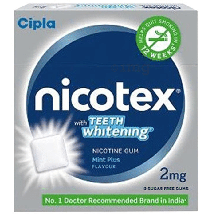 Nicotex Teeth Whitening 2mg Chewing Gums Mint Plus Pack of 2